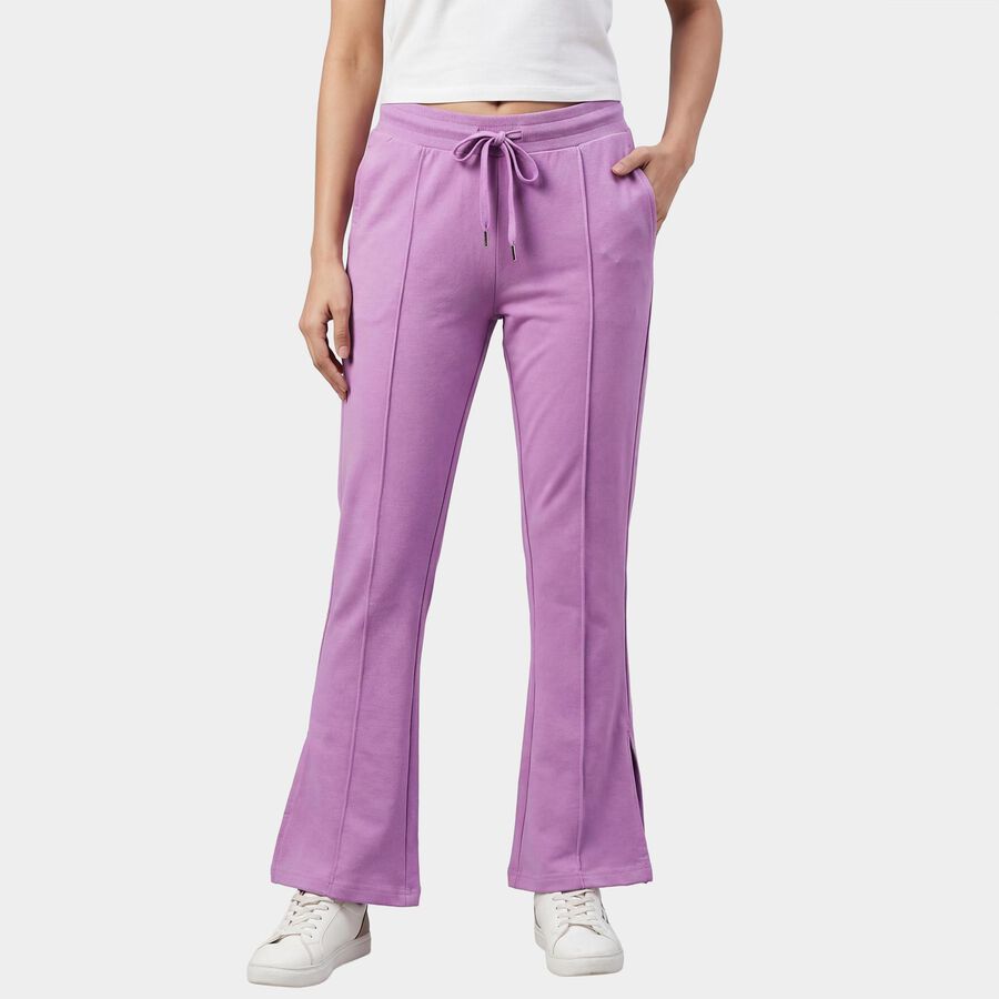 Women's Lilac Regular Fit Jogger Track Pants, लाइलेक, large