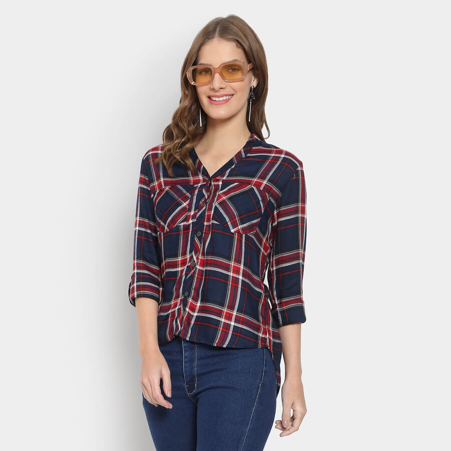 Checks Shirt, Navy Blue, large image number null