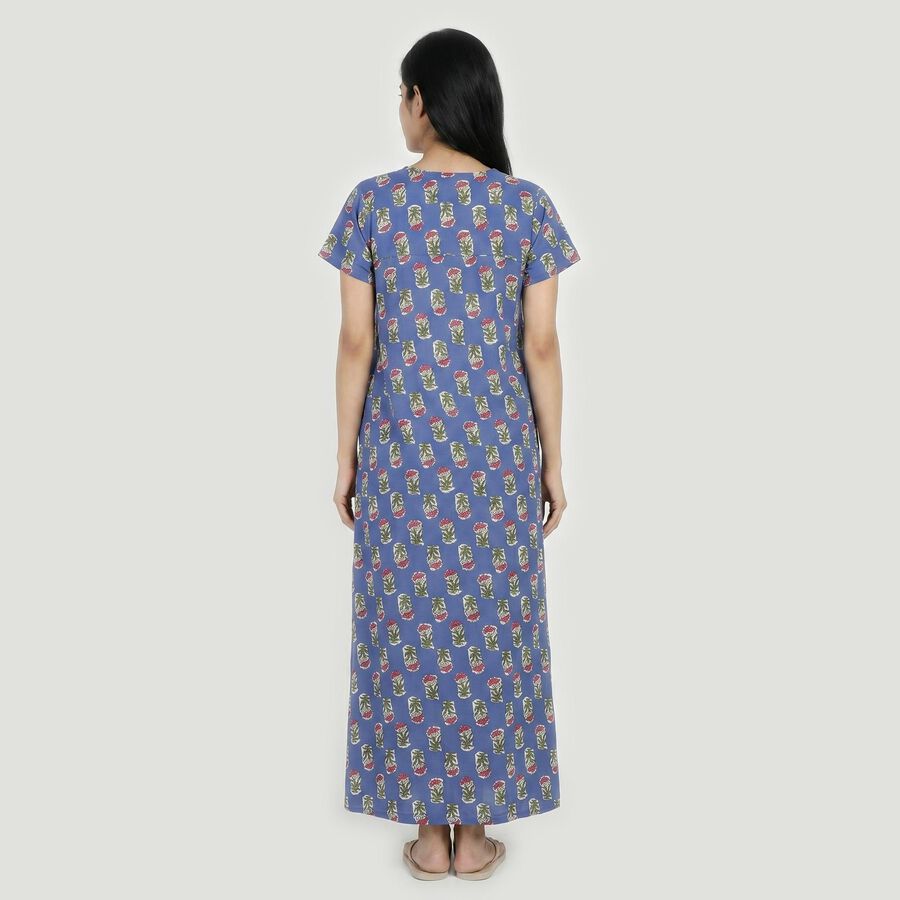 Women's Blue Nighty, Mid Blue, large