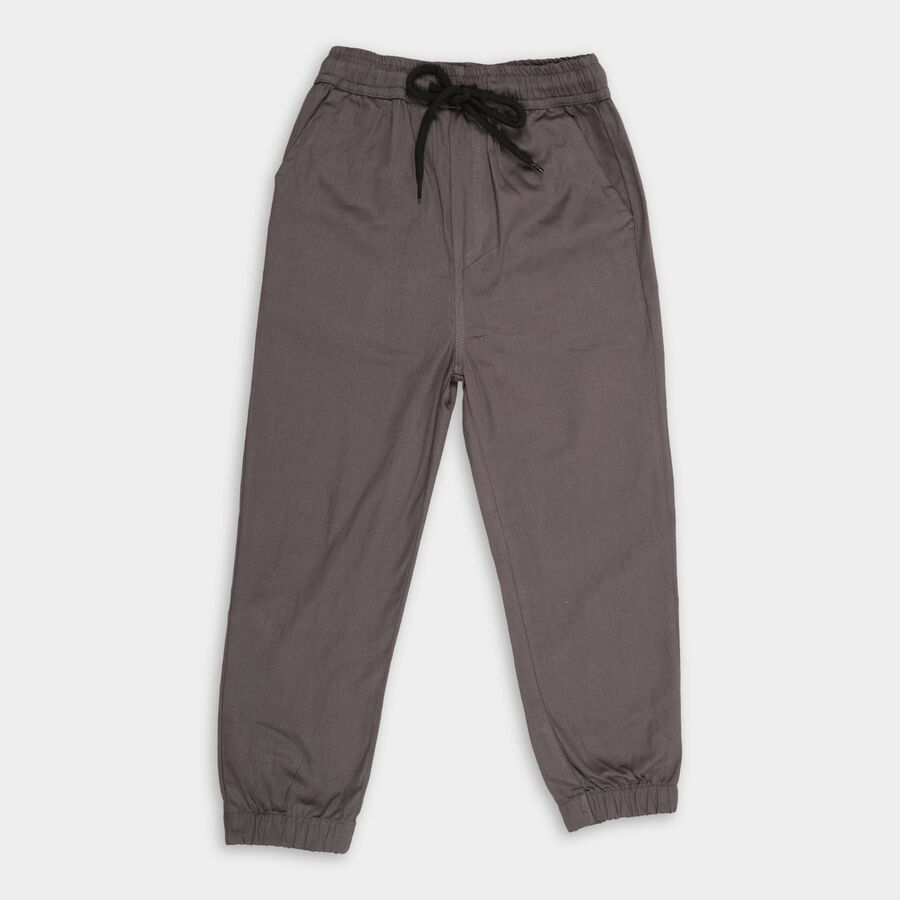 Boy's 100% Cotton Trousers , गहरा ग्रे, large image number null