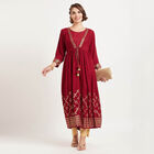 Solid 3/4Th Sleeves Kurta, Red, small image number null