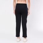 Women's Cotton Blend Relaxed Fit Track Pants, काला, small