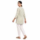 Women's Purple Notch Neck Floral Printed Kurti, Purple, small