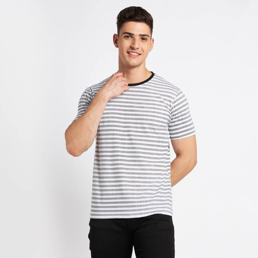 All Over Print Round Neck T-Shirt, सफ़ेद, large image number null