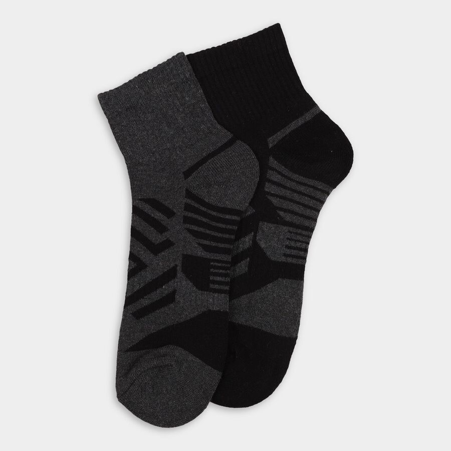 Men's Socks (Pack of 2), काला, large image number null