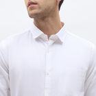 Men's Rich Eggshell White Cotton Classic Collar Formal Shirt, सफ़ेद, small image number null