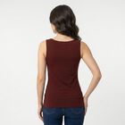 Women Wine Scoop Neck Camisole Slip, Wine, small