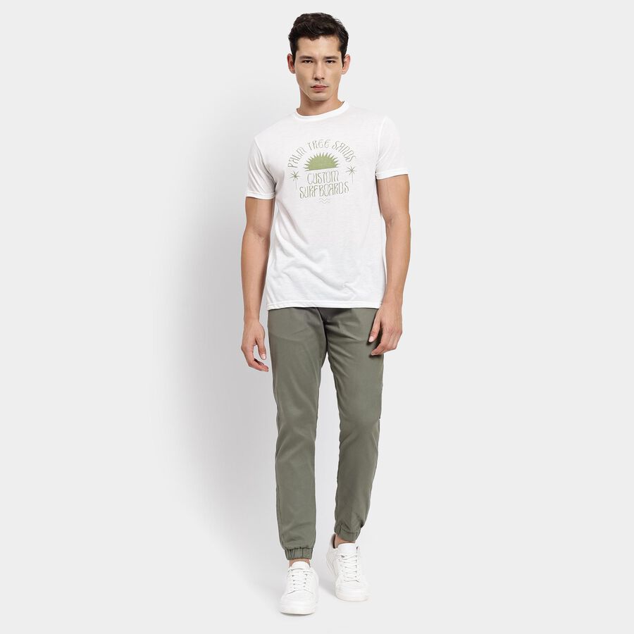 Men's Round Neck Half Sleeves T-Shirt, White, large image number null