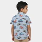 Boys' Light Blue Cotton Regular Fit Casual Shirt, हल्का नीला, small