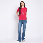 Ladies' Round Neck T-Shirt, रानी (फ्यूशिया), small