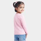 Girls Pink Round Neck Regular Top, Light Pink, small