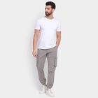 Men's Slim Fit Casual Trousers , Light Grey, small
