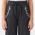Girls Black Straight Fit Jeans, Black, small