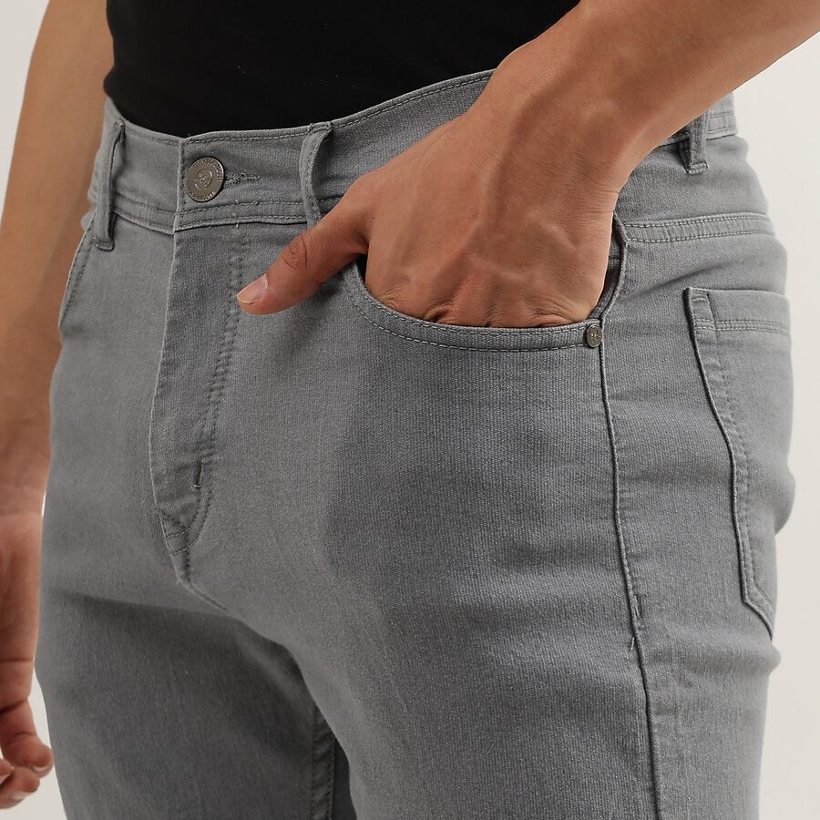 Men's Five Pocket Slim Fit Jeans , हल्का ग्रे, large image number null