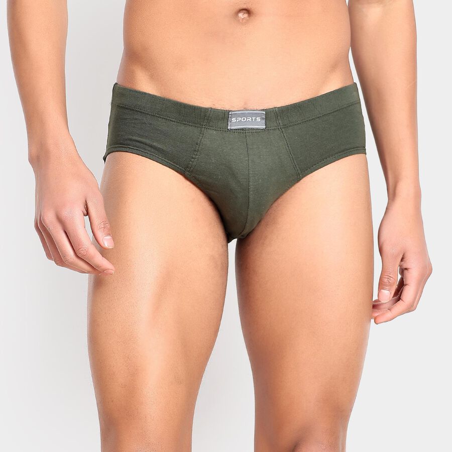 Men's 100% Cotton Briefs , Olive, large image number null