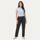 Women's Dark Grey Straight Fit Star Printed Pyjama, Dark Grey, small