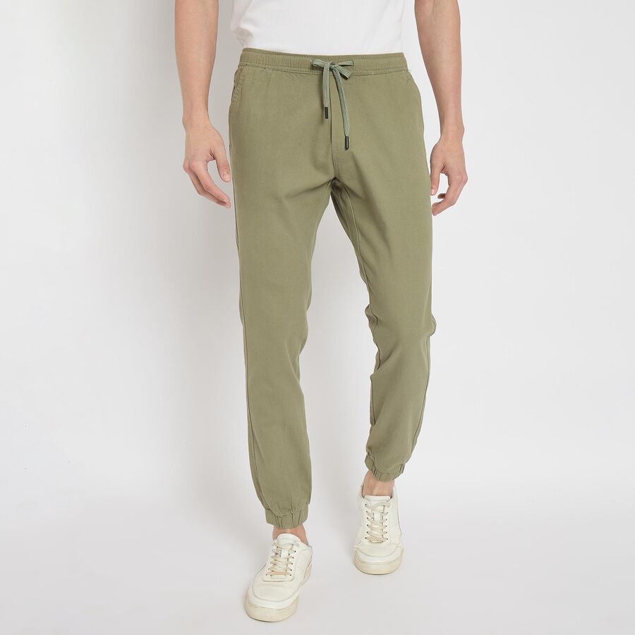 Men's Slim Fit Casual Trousers , हल्का हरा, large image number null