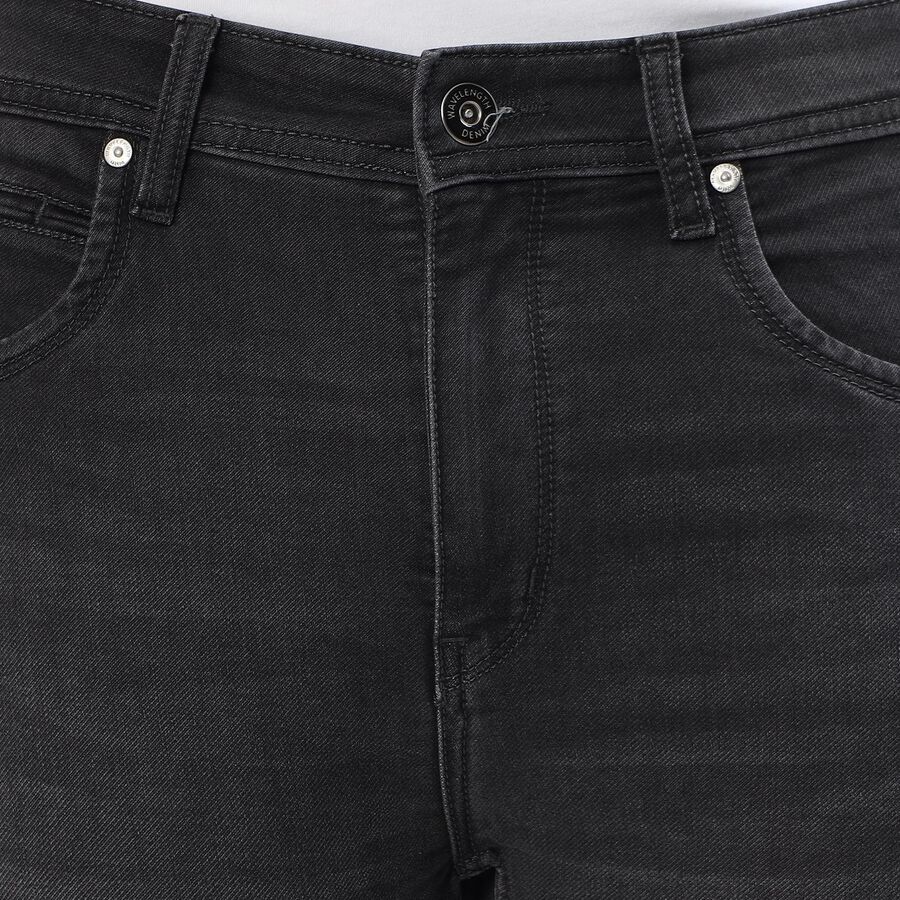 Men's Charcoal Black Skinny Fit Five-Pocket Jeans, गहरा ग्रे, large image number null