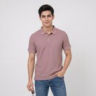 Men's Pink Polo Neck Polo T-Shirt, गुलाबी, small
