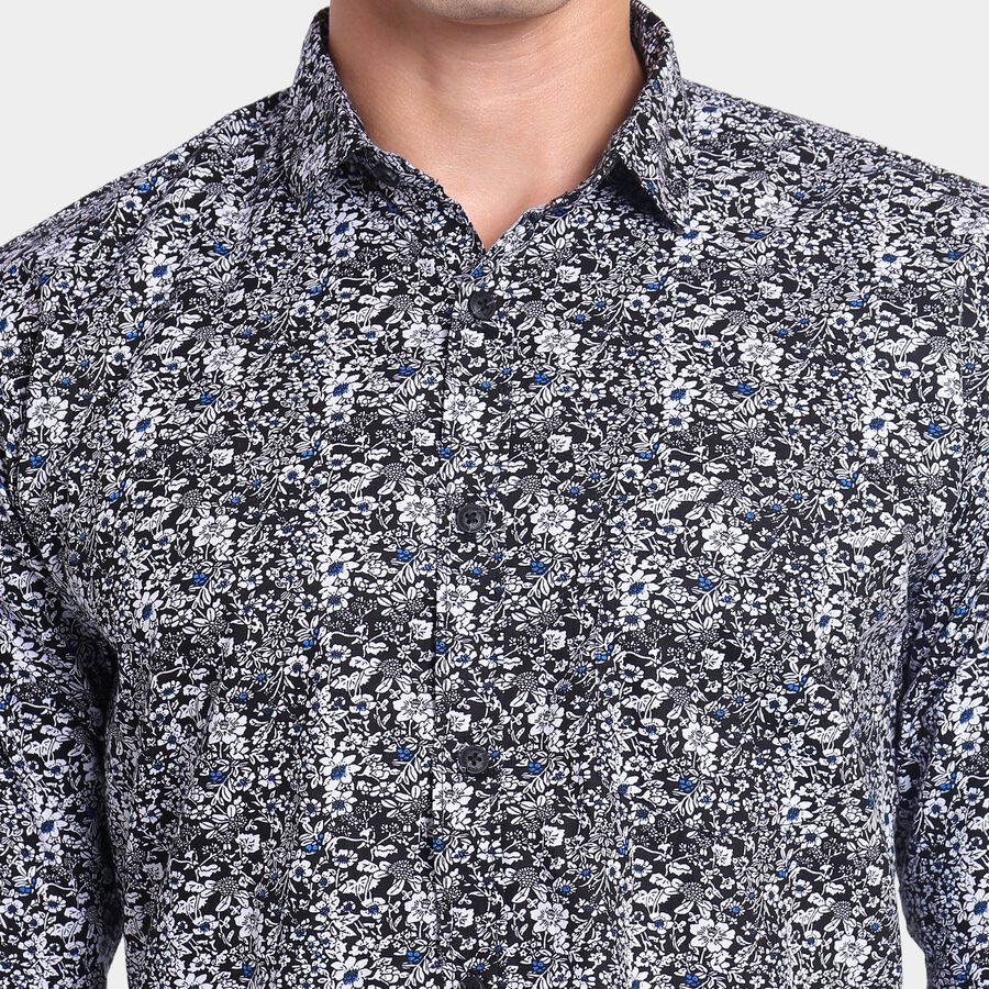 Men's 100% Cotton Casual Shirt, काला, large image number null