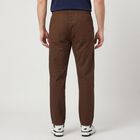 Men's Brown Slim Fit Drawstring Casual Trousers, Brown, small