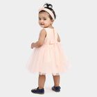 Infants' Light Pink Embellished Fit and Flare Frock, हल्का गुलाबी, small