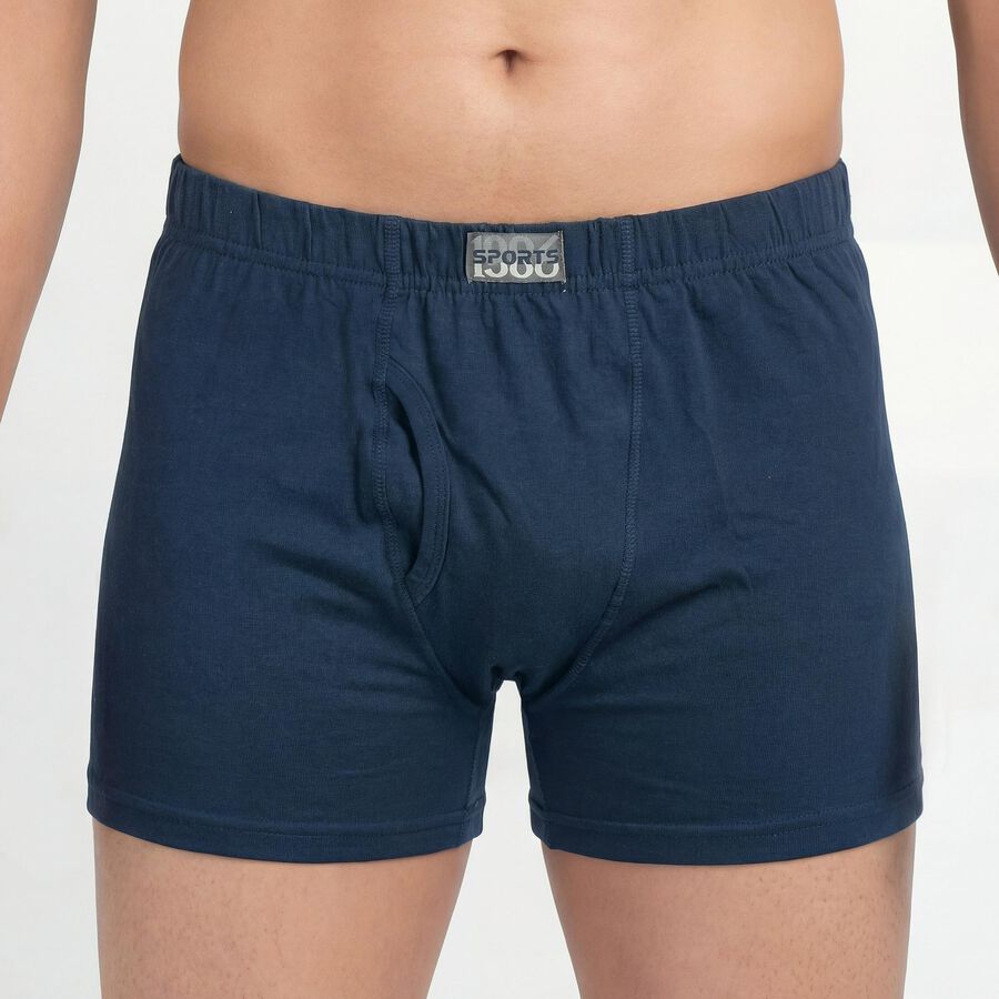 Men's Blue Regular Fit Trunks, टील ब्लू, large