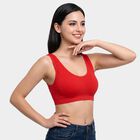 Women's Red Scoop Neck Bralette Bra, Red, small