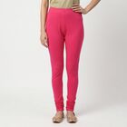 Women's Fuchsia Slim Fit Elastic Waist Churidar, रानी (फ्यूशिया), small