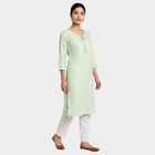 Women's Green NA Straight Kurta, हल्का हरा, small