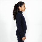 Girls Deep Midnight Navy Blue Turtleneck Casual Pullover, Navy Blue, small image number null