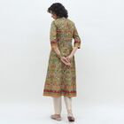 Women's Muted Sage Green Round Neck Floral Printed Kurta, हल्का हरा, small image number null