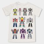 Boys' 100% Cotton Half Sleeves T-Shirt, Off White, small