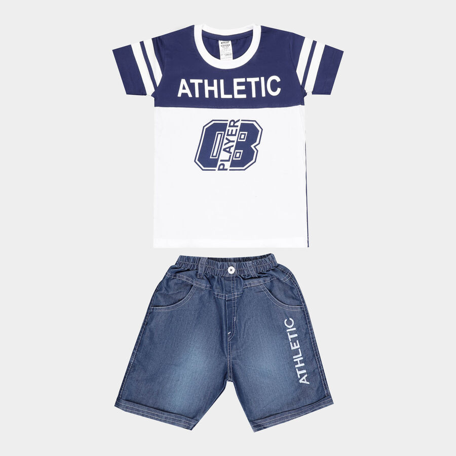 Boys Cotton Baba Suit, Navy Blue, large image number null