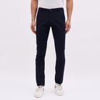 Men's 100% Cotton Slim Fit Casual Trousers, Navy Blue, small image number null