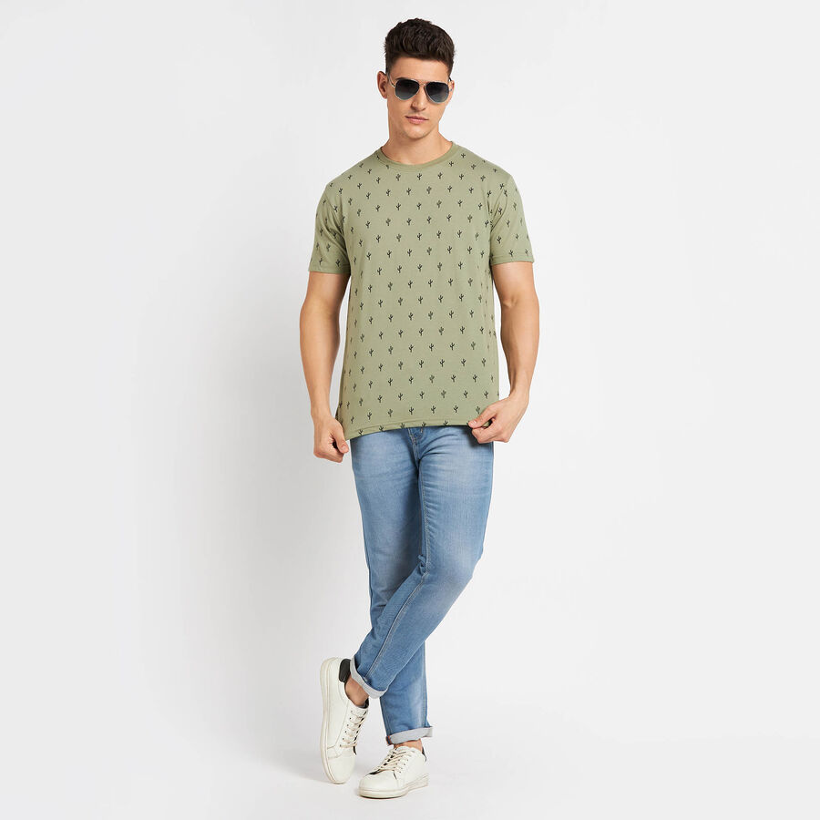 All Over Print Round Neck T-Shirt, हल्का हरा, large image number null
