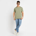 All Over Print Round Neck T-Shirt, Light Green, small image number null