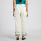 Women's White Wide-Leg Solid Palazzos, ऑफ व्हाइट, small