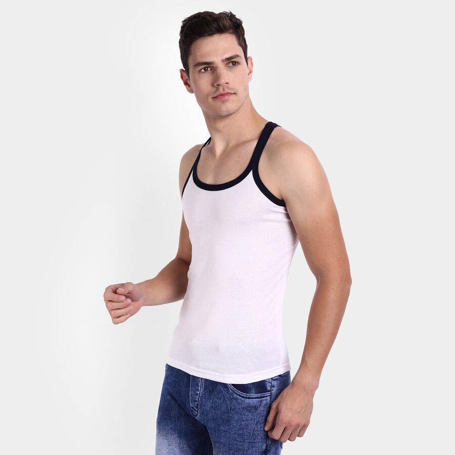 Single Jersey Sleeveless Gym T-Shirt, White, large image number null
