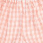 Infant Girl Peach Cotton Gingham Sleeveless Top and Bloomers Set, पीच, small image number null