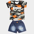 Infants Cotton Printed Baba Suit, Olive, small image number null