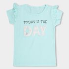 Girls' 100% Cotton T-Shirt , एक्वा, small image number null