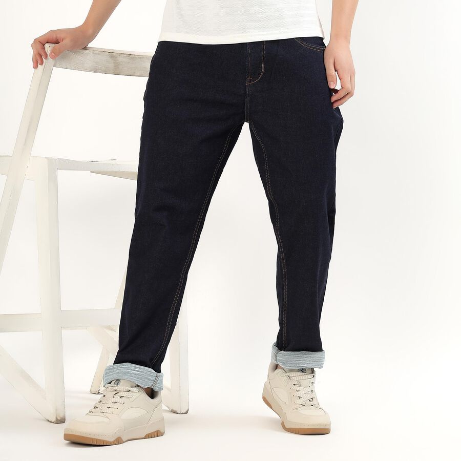 Men's Slim Fit Jeans, गहरा नीला, large image number null