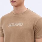 Men's Beige Round Neck T-Shirt, Beige, small image number null