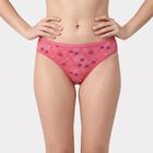 Ladies' Pink Bikini Fit Printed Panty, Pink, small