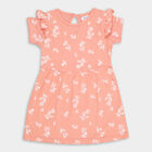 Infant Girl's Cotton Frock, पीच, small image number null