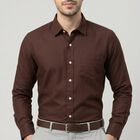 Men's Maroon Regular Fit Formal Shirt, Maroon, small