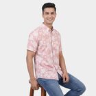 Men's Peach Cotton Spread Collar Classic Casual Shirt, Peach, small