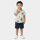 Boys Green Cotton Half Sleeve Classic Casual Shirt, Light Green, small