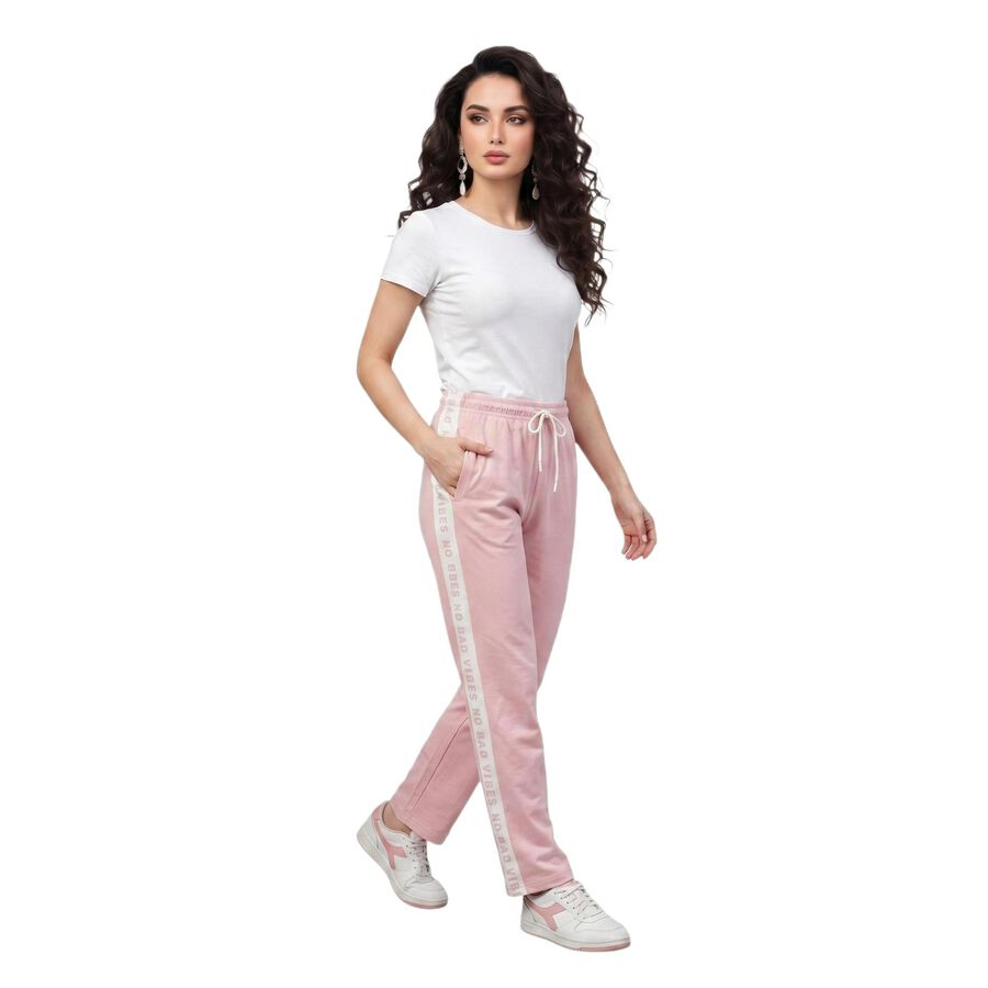 Women's Lilac Straight Fit Side-Tape Track Pants, Lilac, large